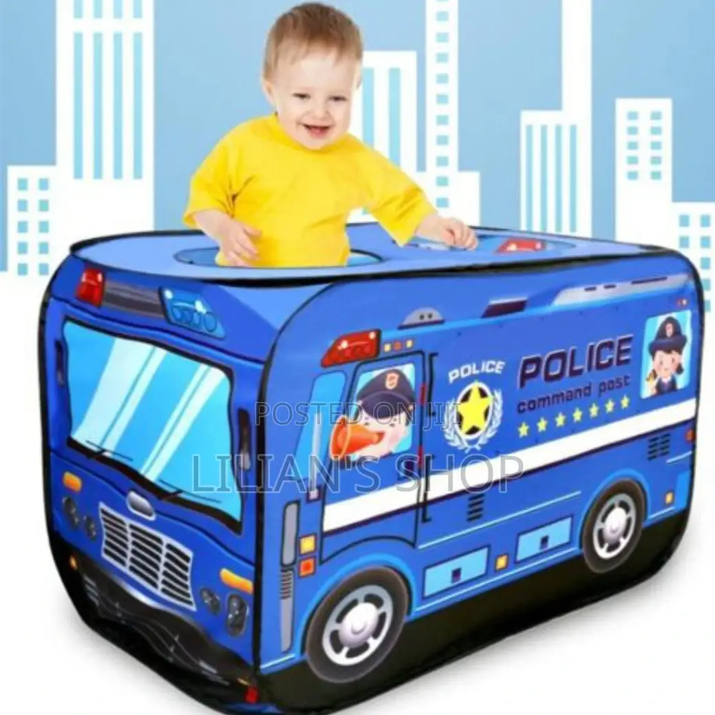 Mini Police Car Tent Play Gym for Toddlers -Blue