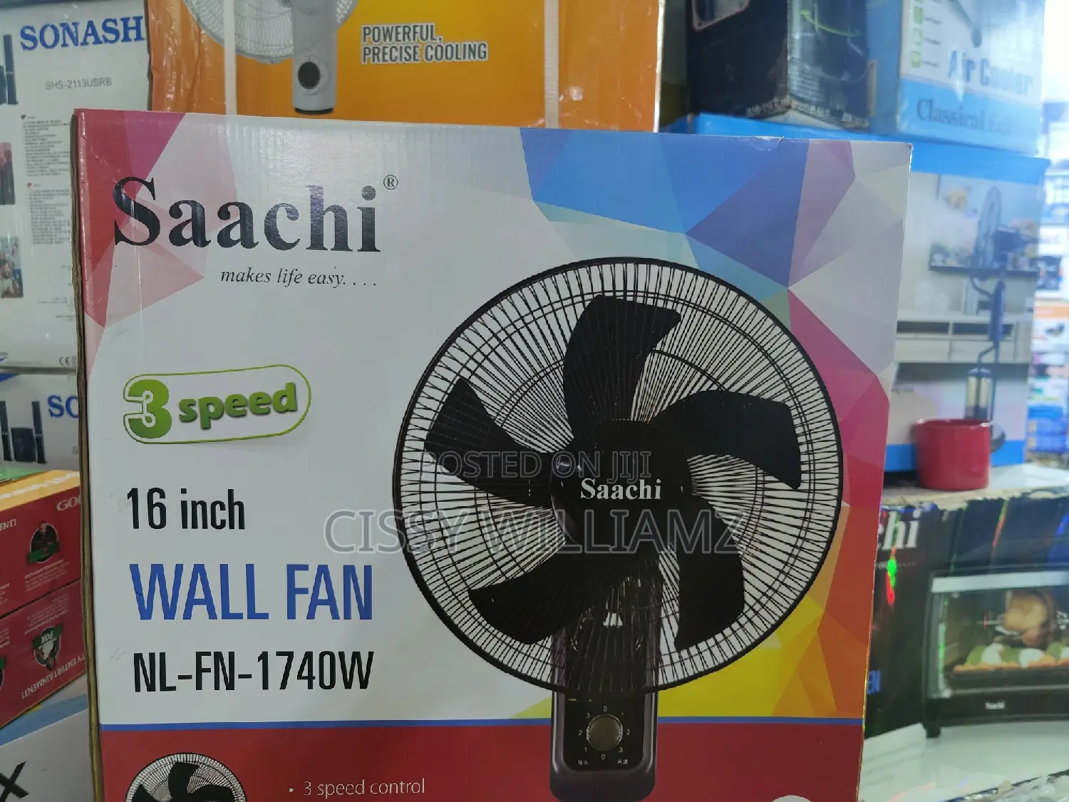 Saachi Wall Fan/3speed Wall Fan/16"Wall Fan/Wall Mounted Fan