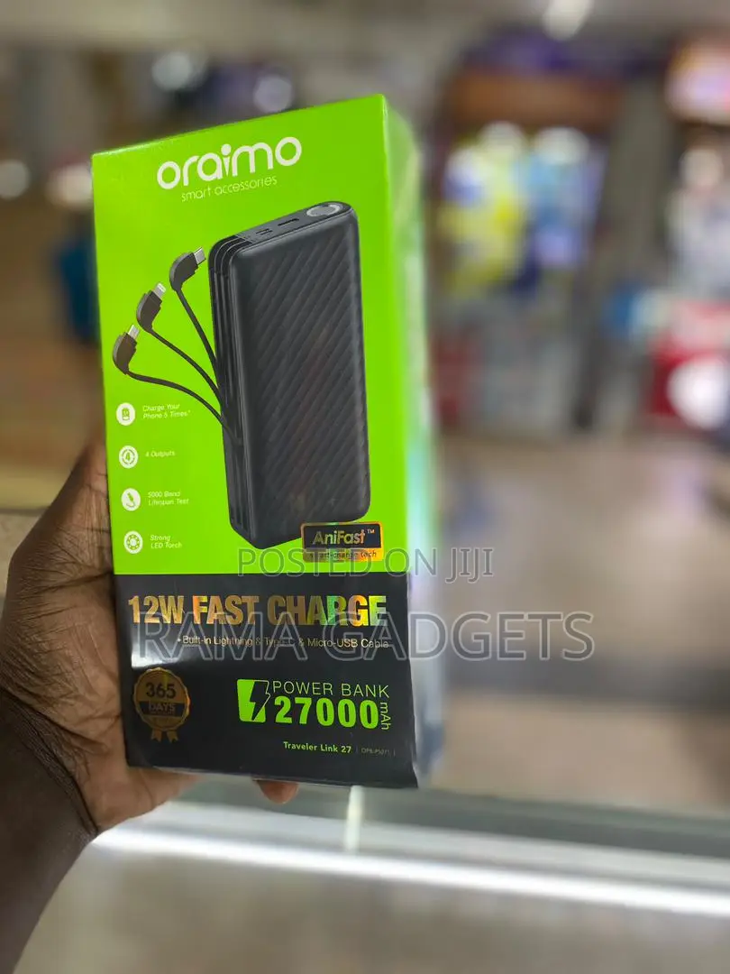 27000 Oraimo Power Bank With Charging Cables