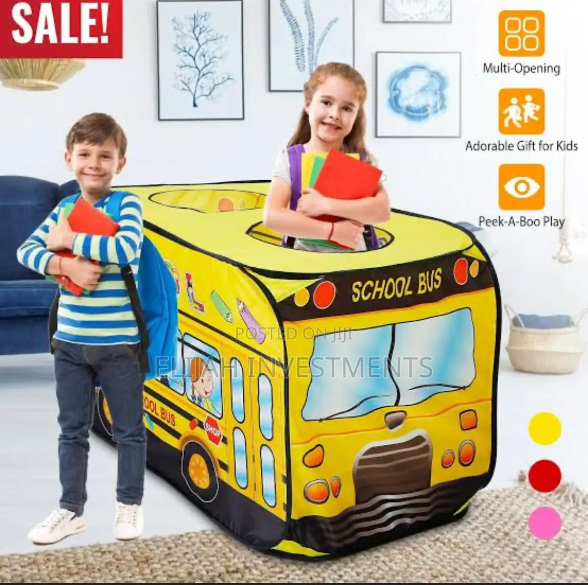 Baby Pop Up Tent House Bus Shape