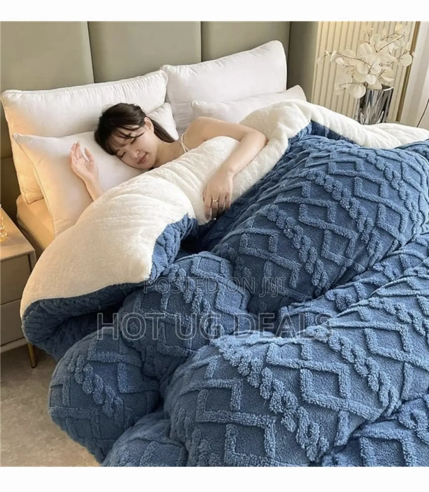 6x6 4pcs Plain Fleece Duvet Set With 2pillowcases Duvet