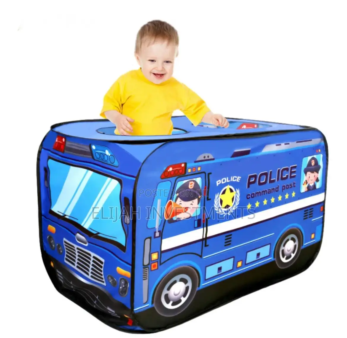 Mini Police Car Tent Play Gym for Toddlers - Blue