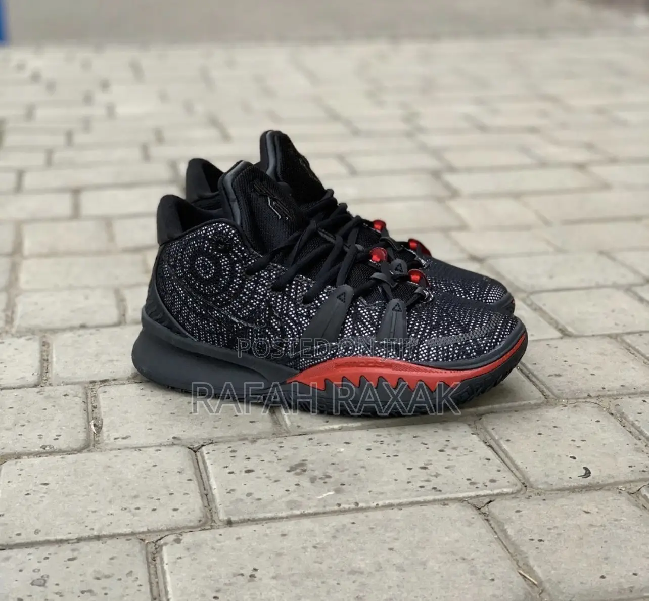 Original Nike Kyrie 7 Bred Black Red Basketball Ball Sneaker