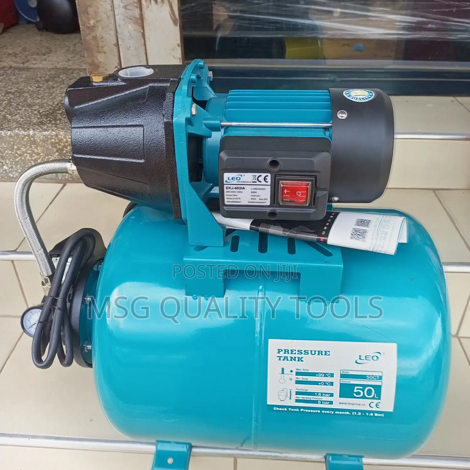 Pressure Water Pump Tank 50ltrs