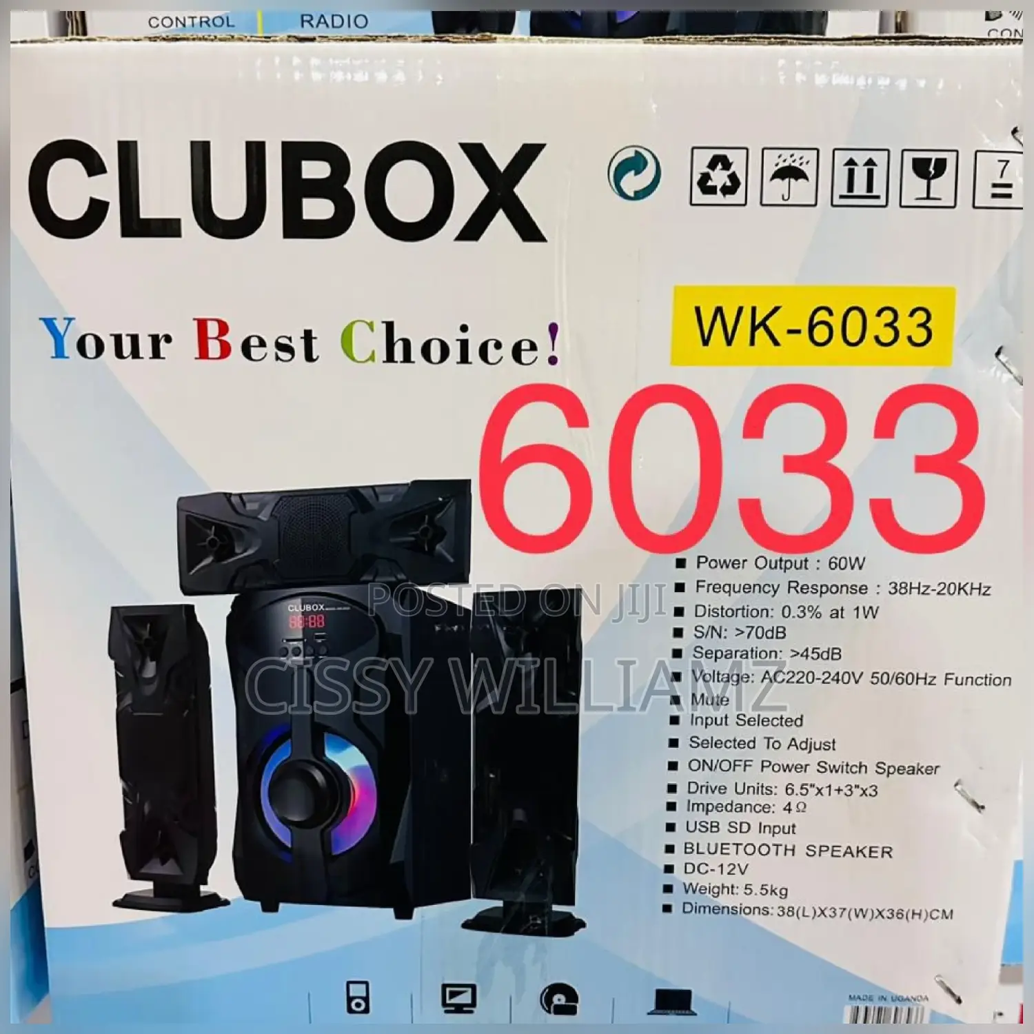 Clubox Woofer/Bluetooth Woofer/Clubox Bluetooth Woofer 6033
