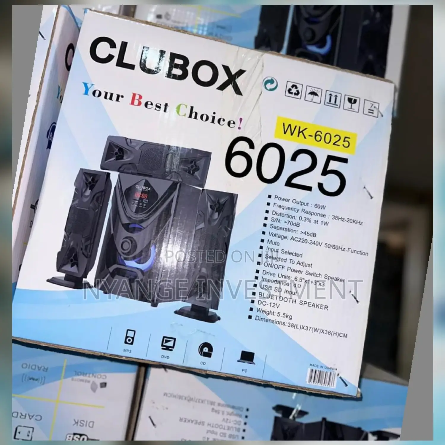 Clubox 6025 Sound System. Subwoofer Clubox. Hifi Clubox