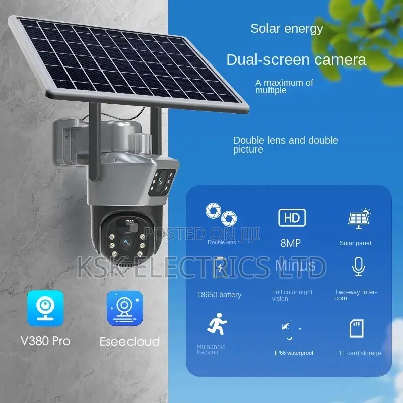 Solar Waterproof 8MP 4G WIFI Battery Dual Lens PTZ Solar