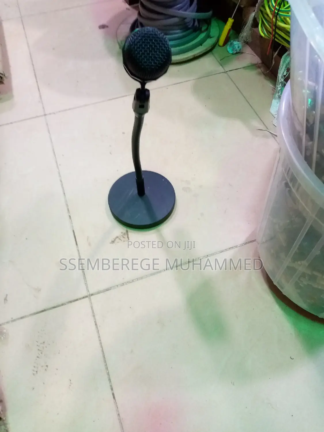 Microphone Stand With a Microphone