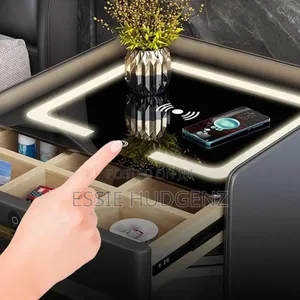 Bedside Table With Wireless Charging and Bluetooth Speaker