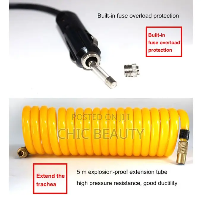 Portable 12V Air Compressor Car Tyre Dual Cylinder Inflator