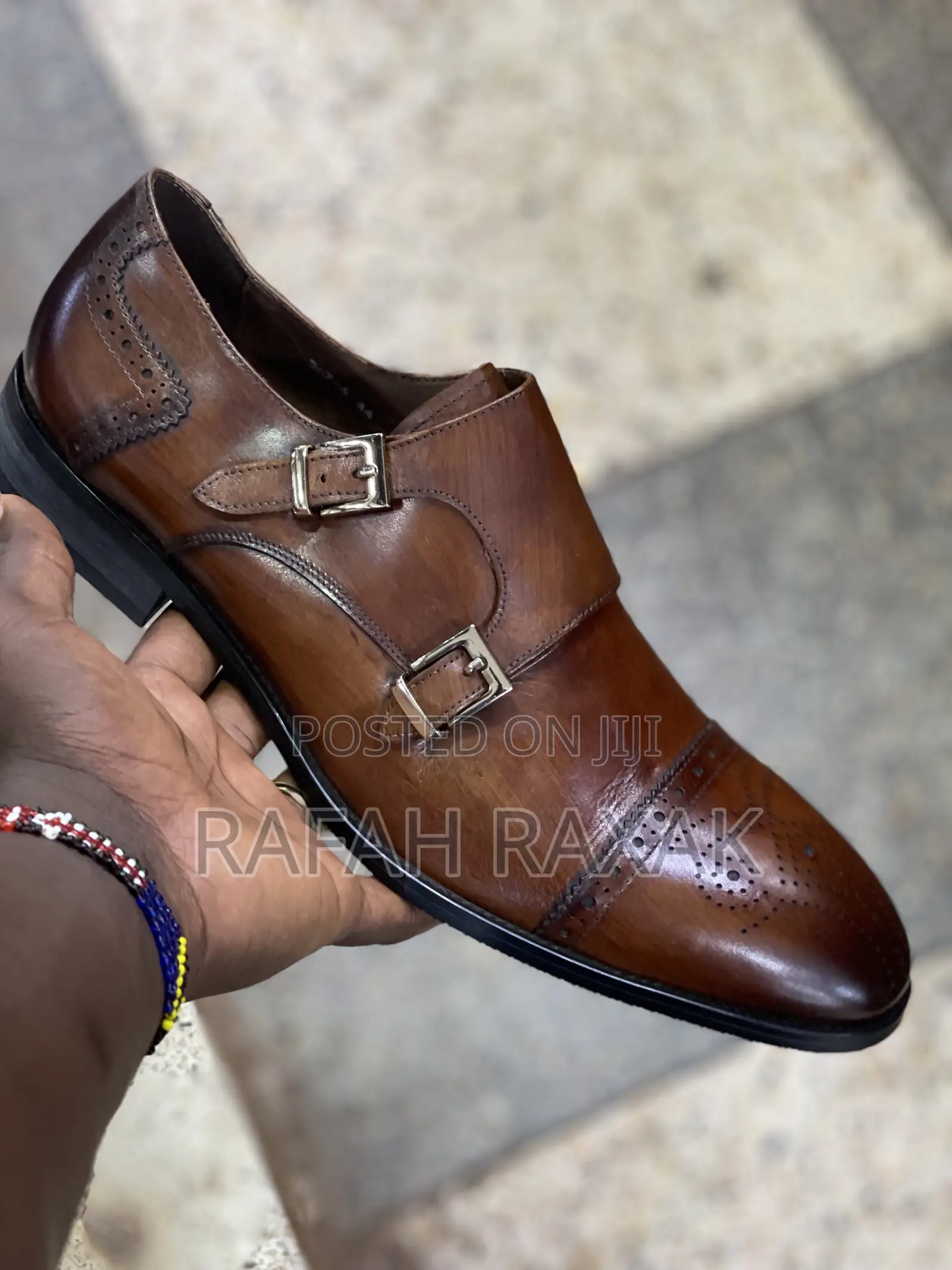 Original Brown Franco Banetti Double Buckle Gentle Shoes