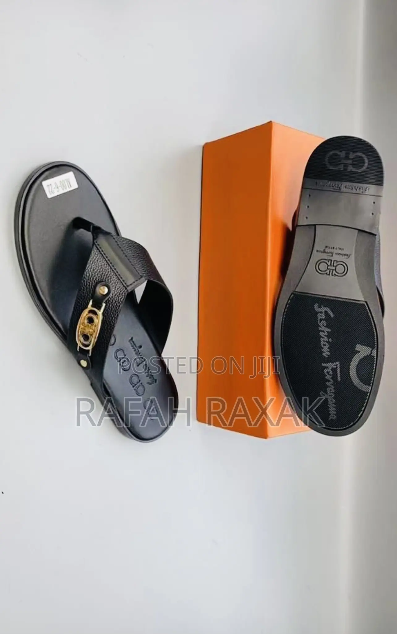 Original Black Men’S Fashion Ferragamo Leather Sandals