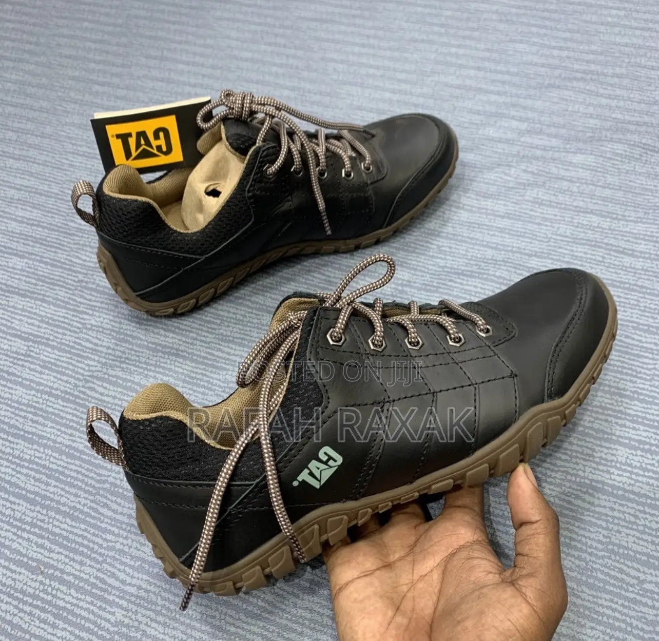 Original Black CATERPILLAR Casual Leather Sneakers