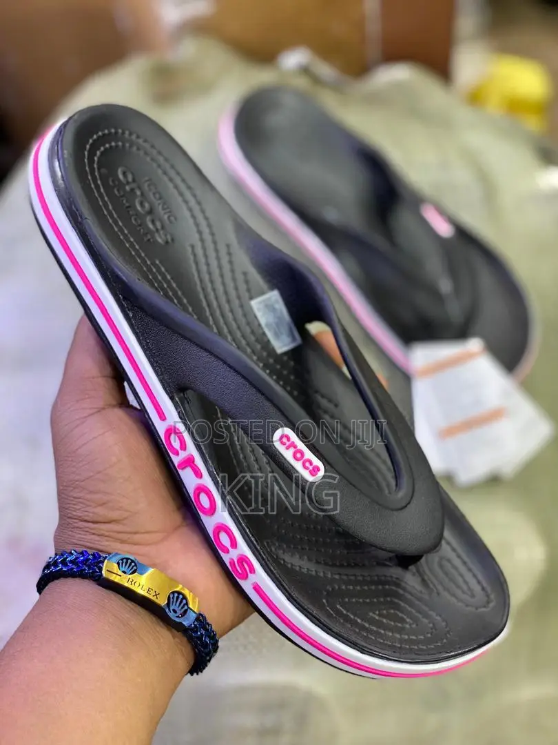 Crocs Flip Flops Original Sandals Black and Pink
