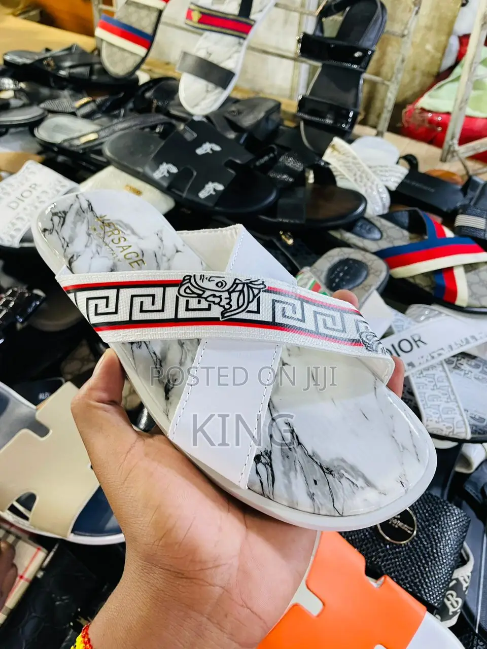 Versace Sandals. New Cross Strap