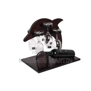 Dolphin Shaped Wooden Wine Bottle Holder Rack.