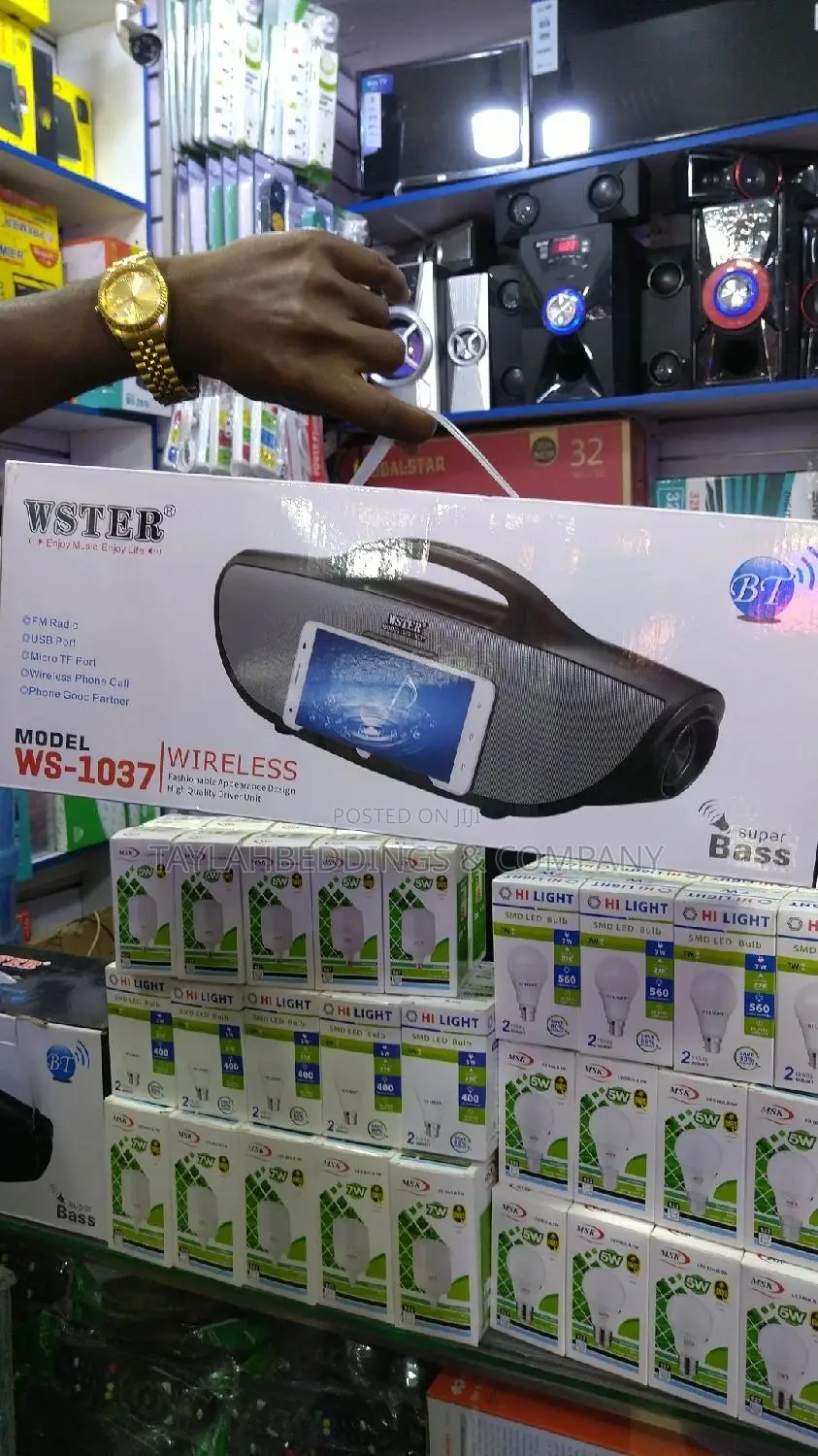 Wster Powerful Bluetooth Wireless Speaker With Radio-Black