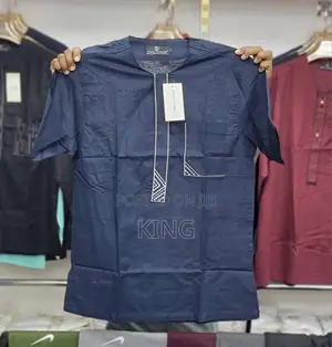 Navyblue Kitengi Shirt. Men African Wear
