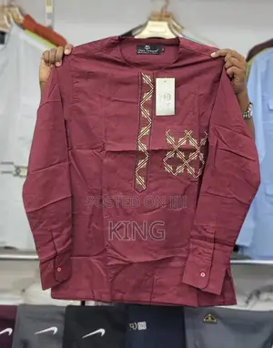 Men Kitengi Shirt New Maroon