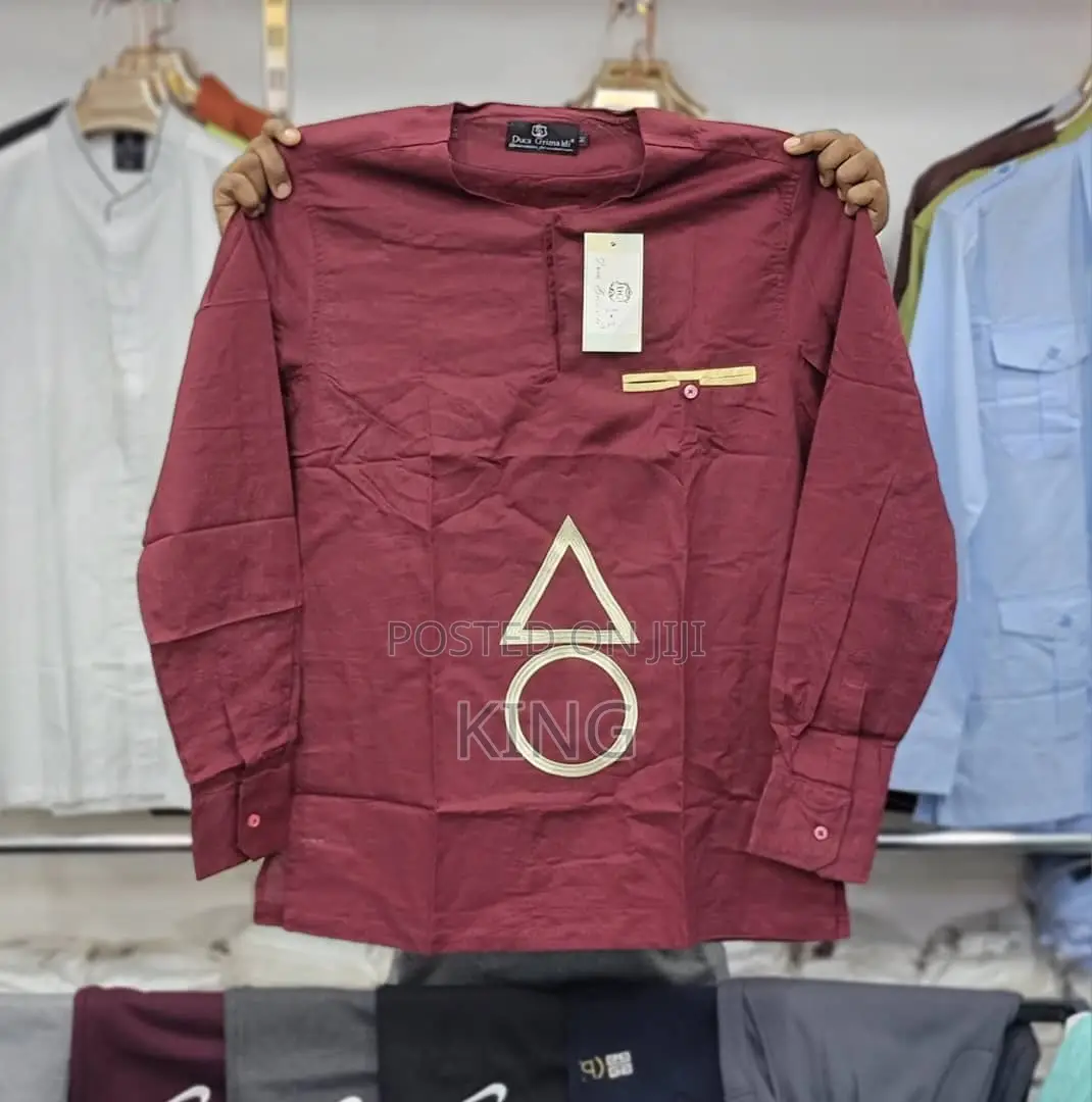 Men Kitengi Shirt New Maroon