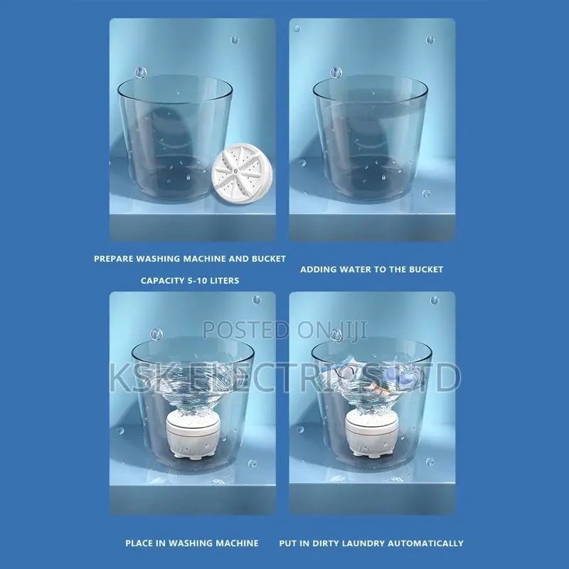Mini Washing Machine USB Ultrasonic Rotating Turbine Washing