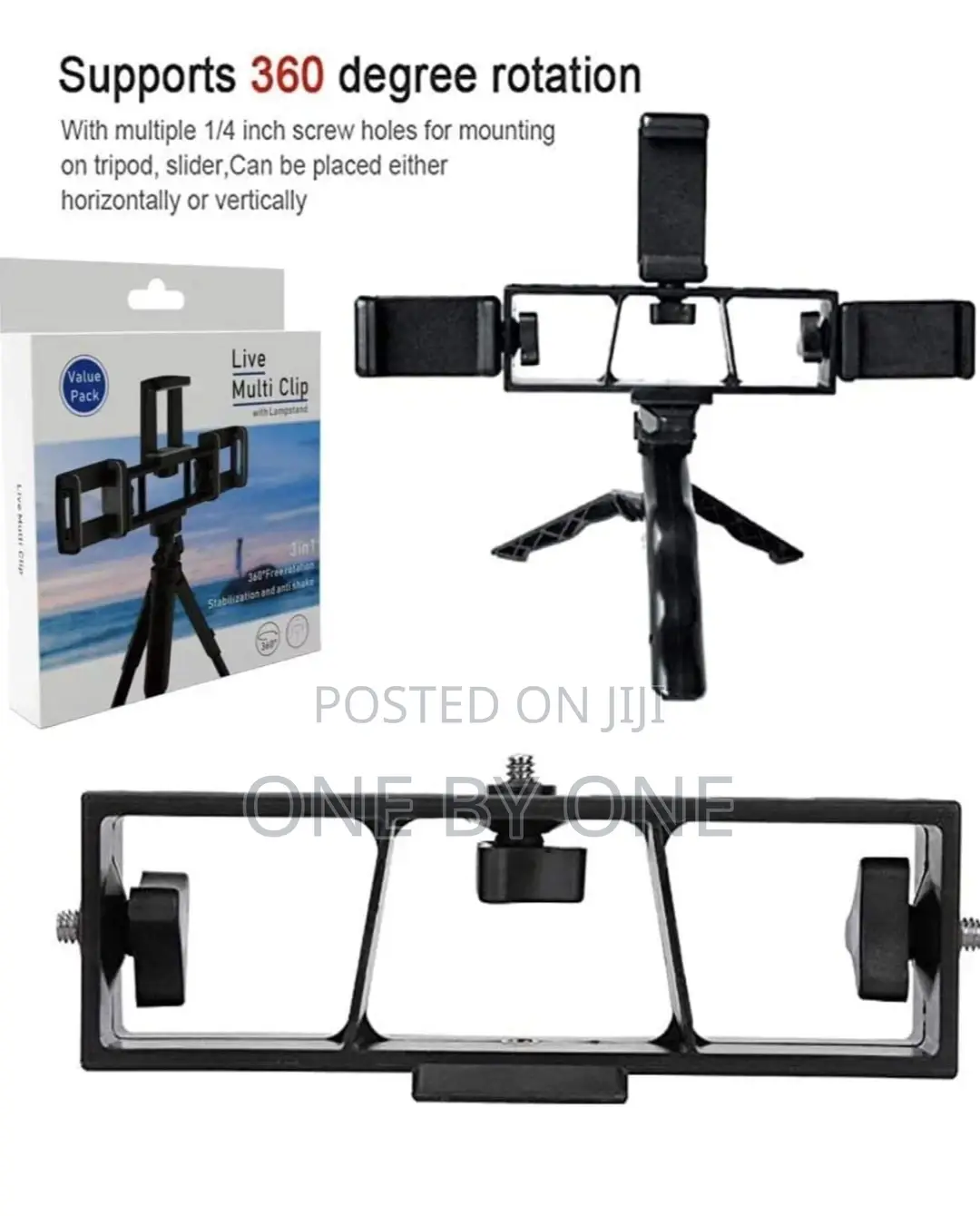 Live Multi Clip With Lamp Stand 3in1 360 Free Rotation