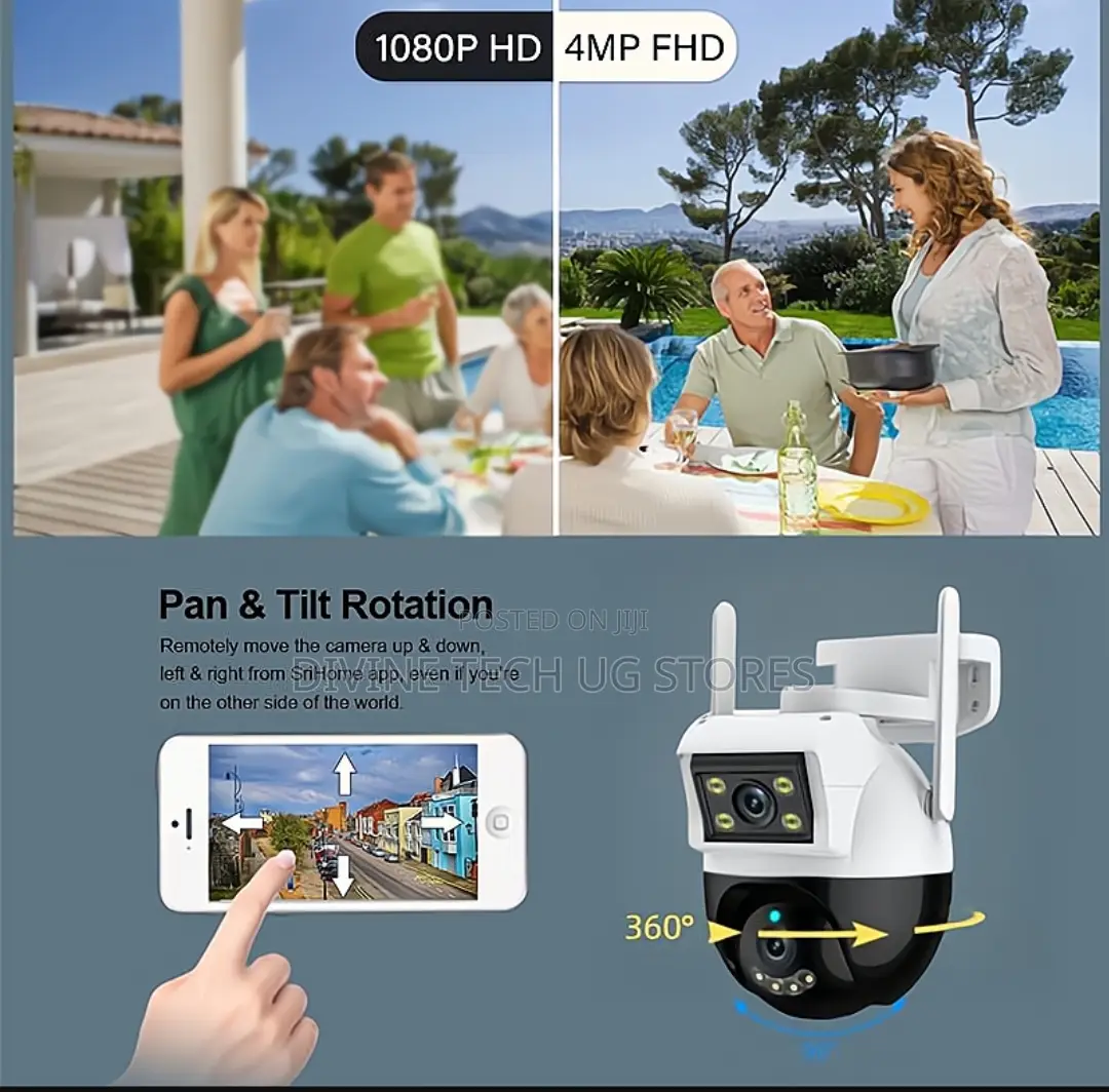 360 Dual Lens Wifi PTZ Wireless IP Indoor And Outdoor Camera
