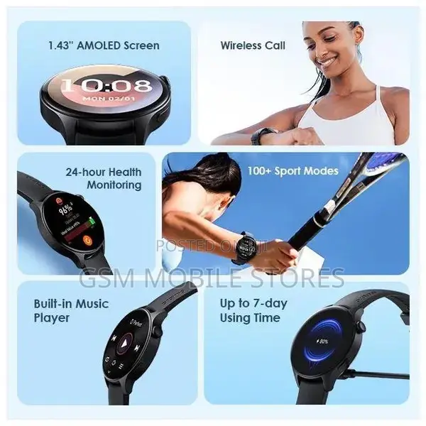 Oraimo Watch ER 1.43'' AMOLED IP68 Calling Smart Watch