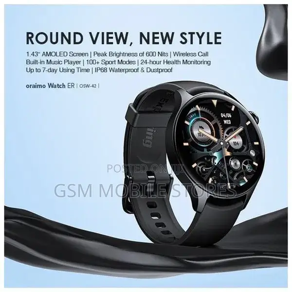 Oraimo Watch ER 1.43'' AMOLED IP68 Calling Smart Watch
