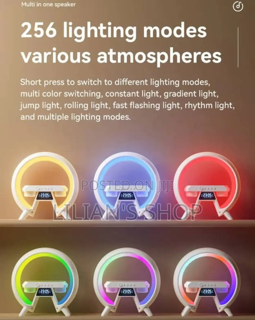 15W Wireless Speaker Charger Alarm Clock Lamp