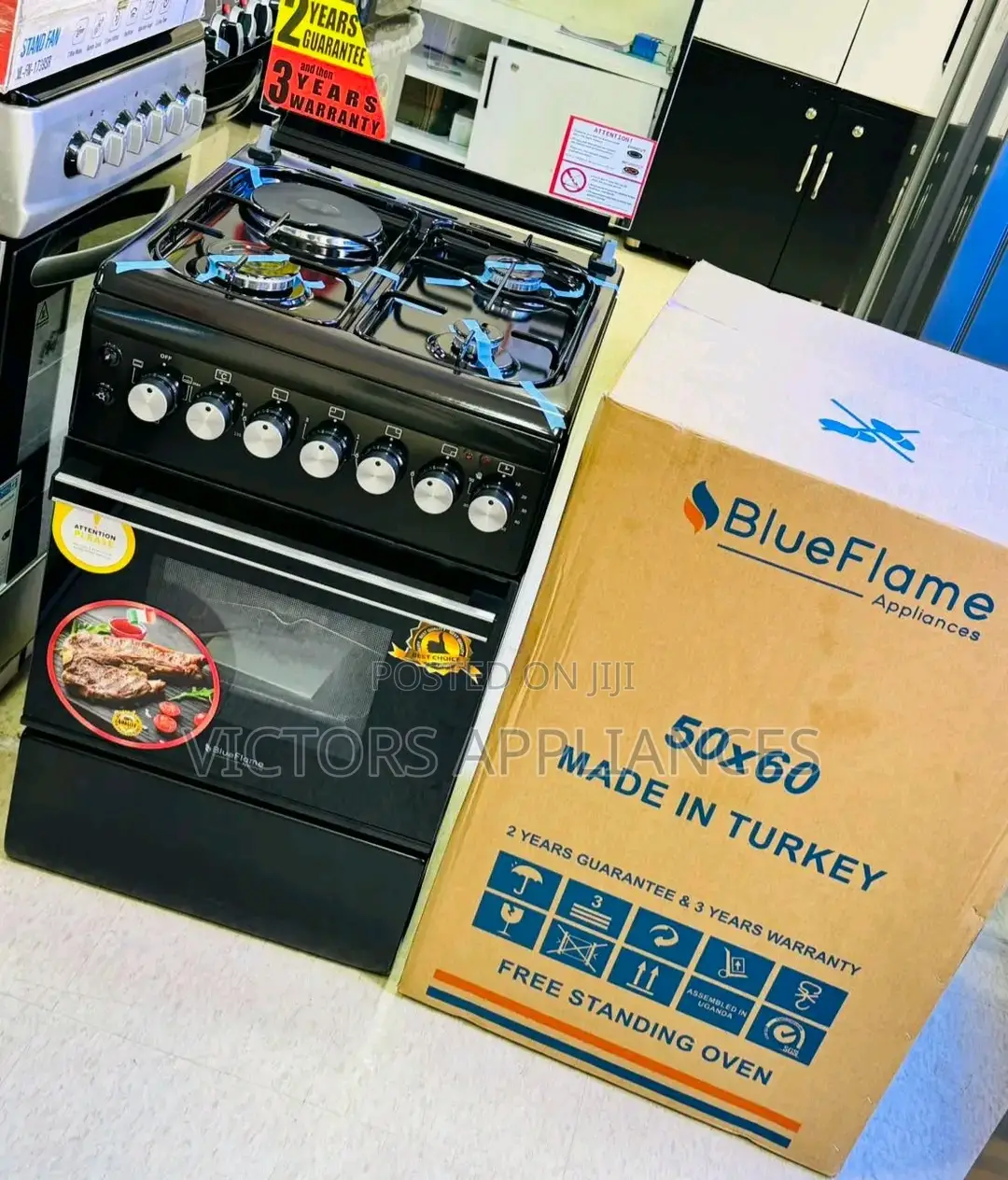 Blueflame Cooker 3gas 1electric 50x60cm Black 5631