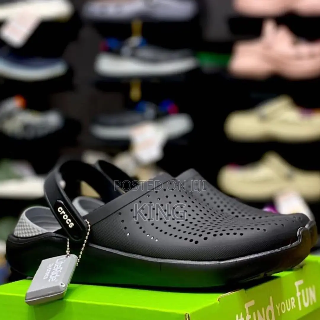 Black Crocs. Original Solid Open Shoes