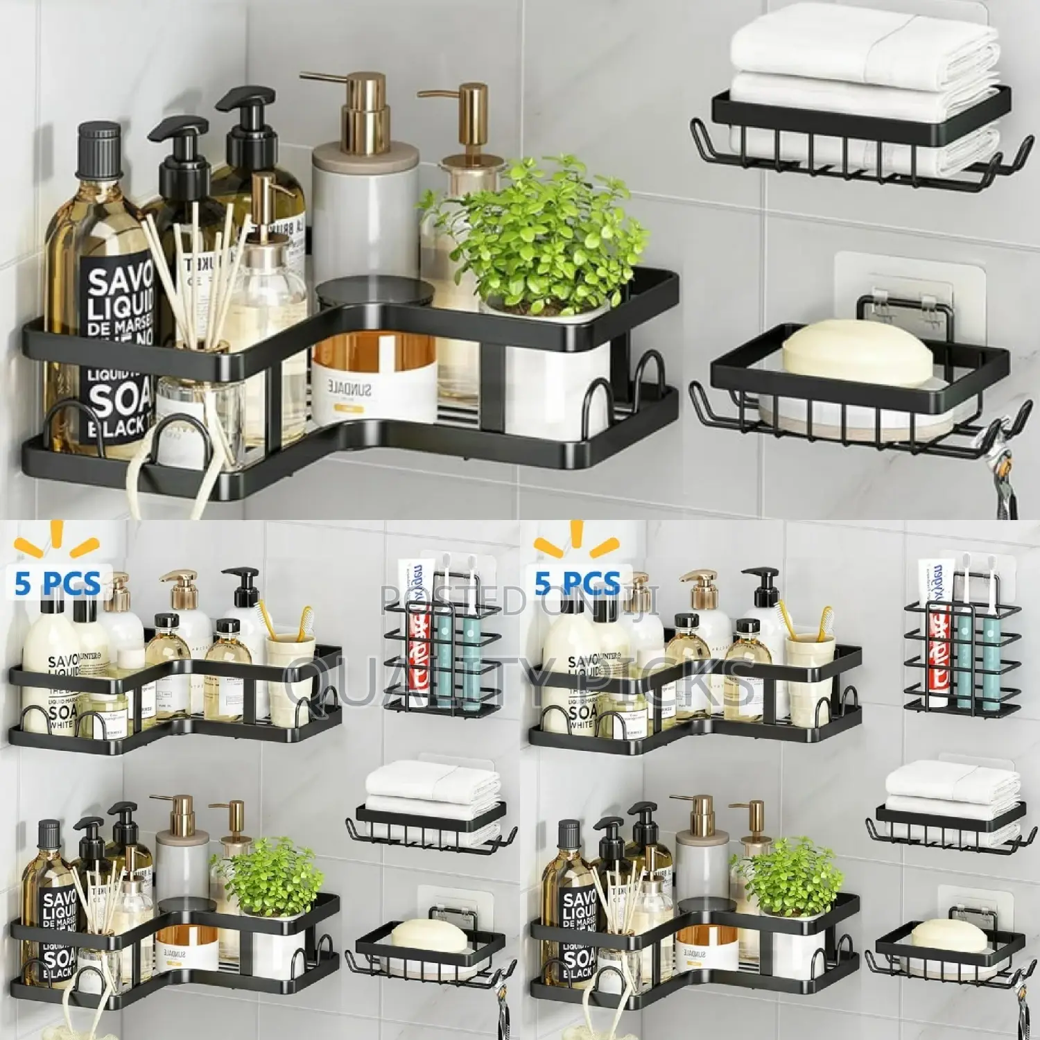 Metallic Bathroom Shelf Rack