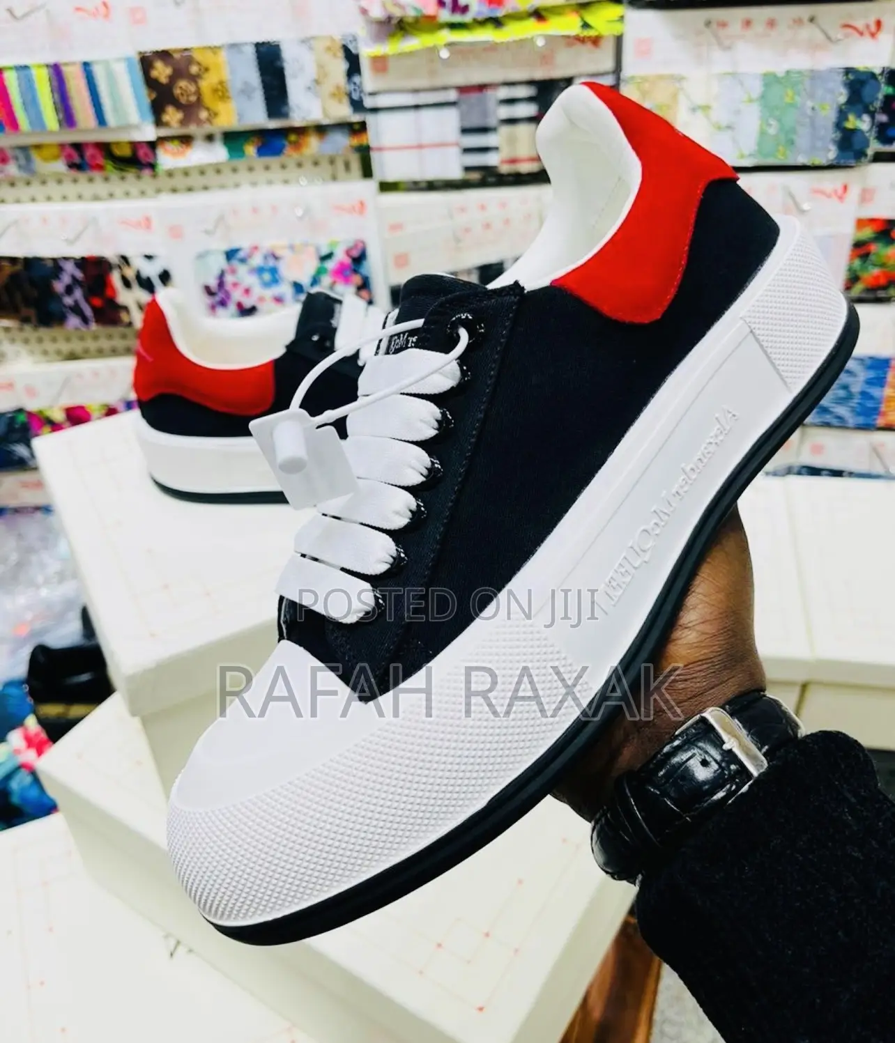 Original Alexander McQueen Black Red Designer Sneakers
