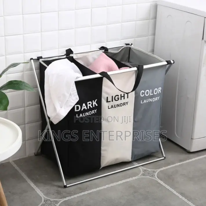 3-Compartment Laundry Basket
