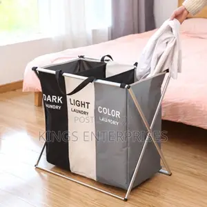 3-Compartment Laundry Basket