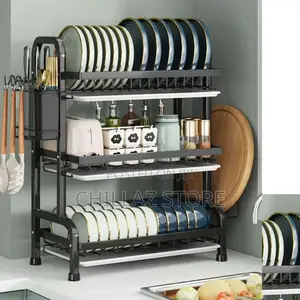 3 Layer Metallic Dish Rack