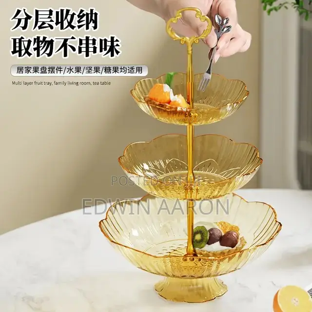 3 Layers Acrylic Plastic Fruit/ Dessert Plate