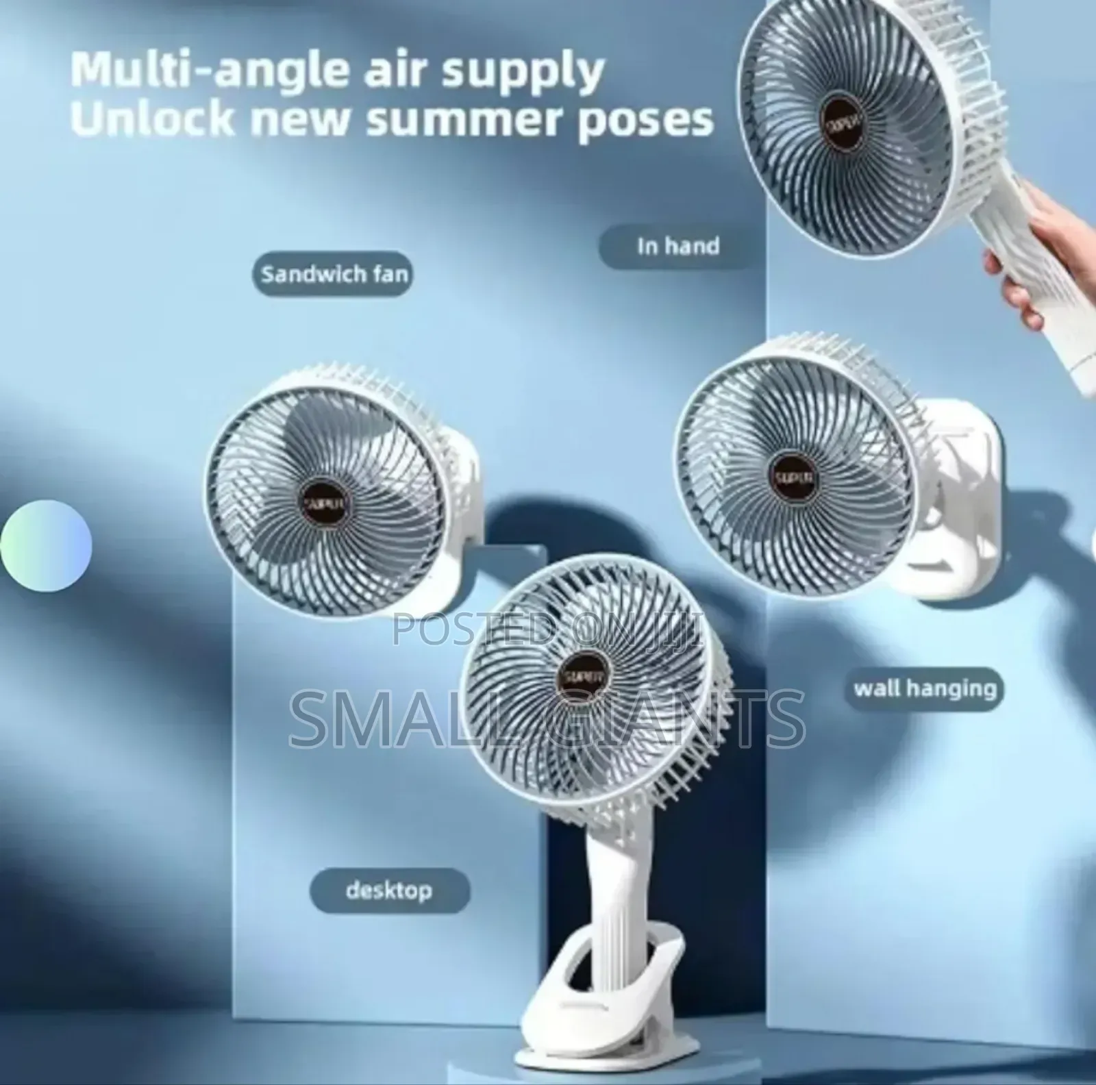 Portable Rechargeable Clamp Fan