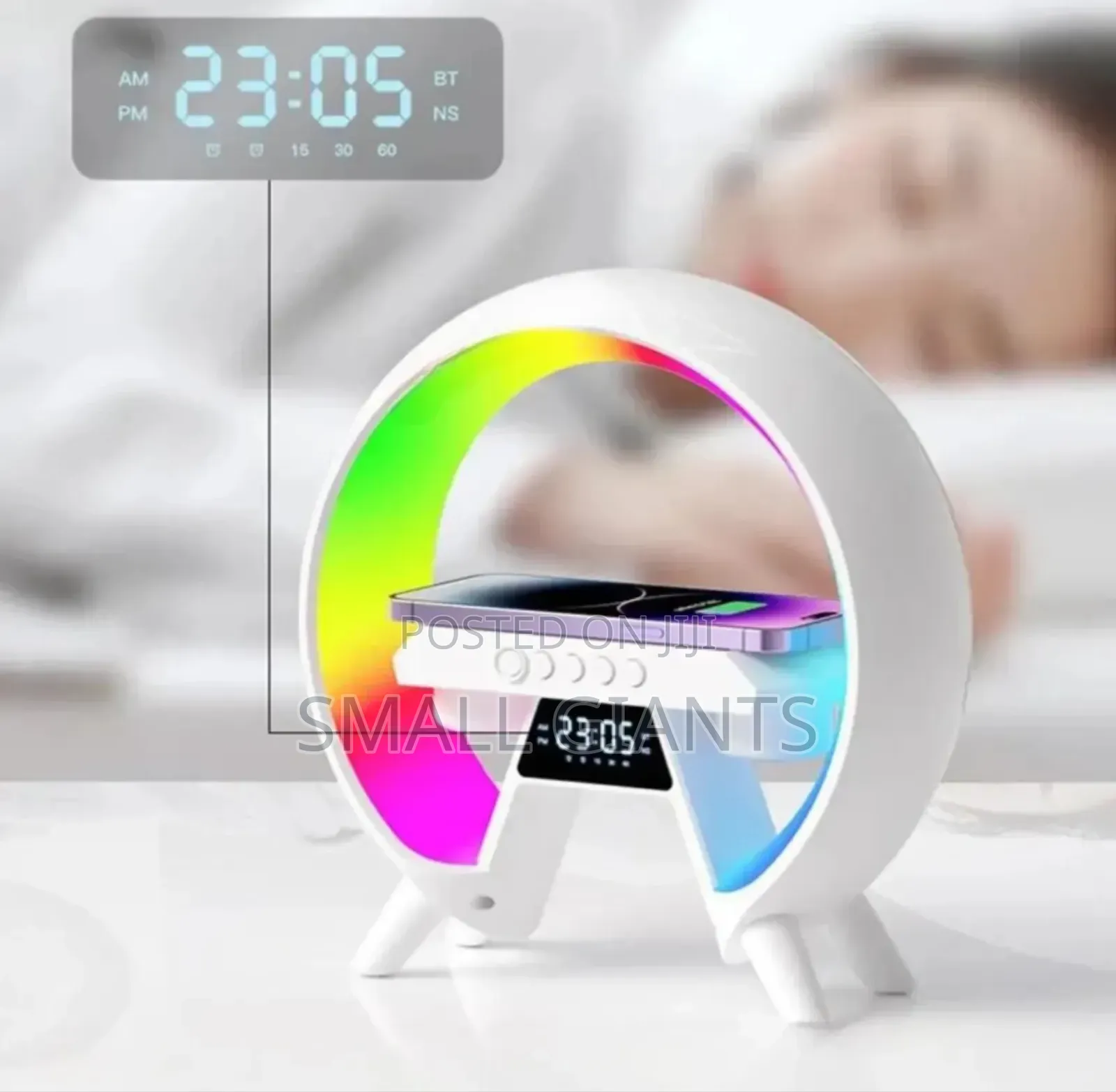 15W Wireless Charger Alarm Clock Lamp