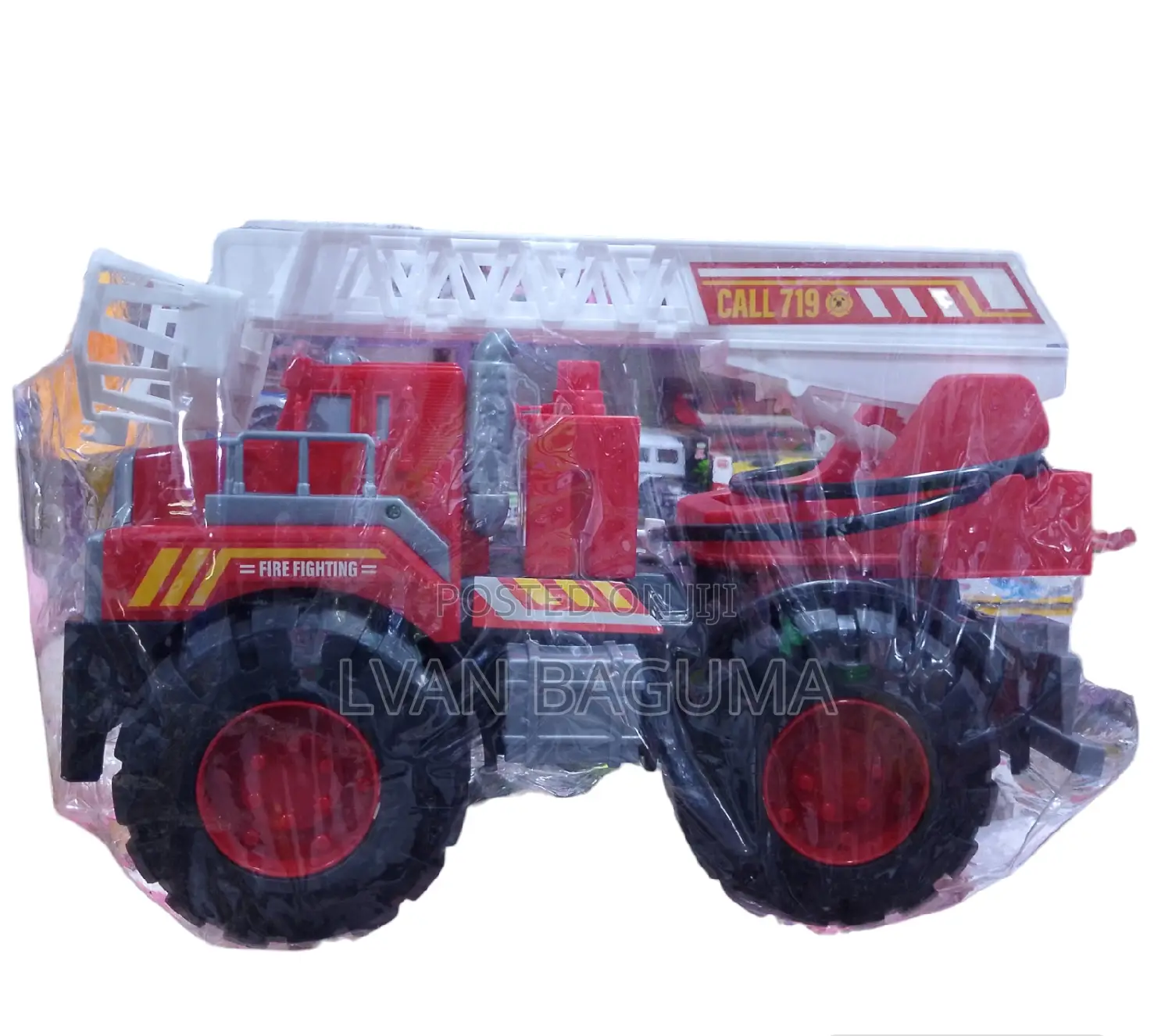 Fire Truck Toy for Kids - Manual Pushed, No Batteries