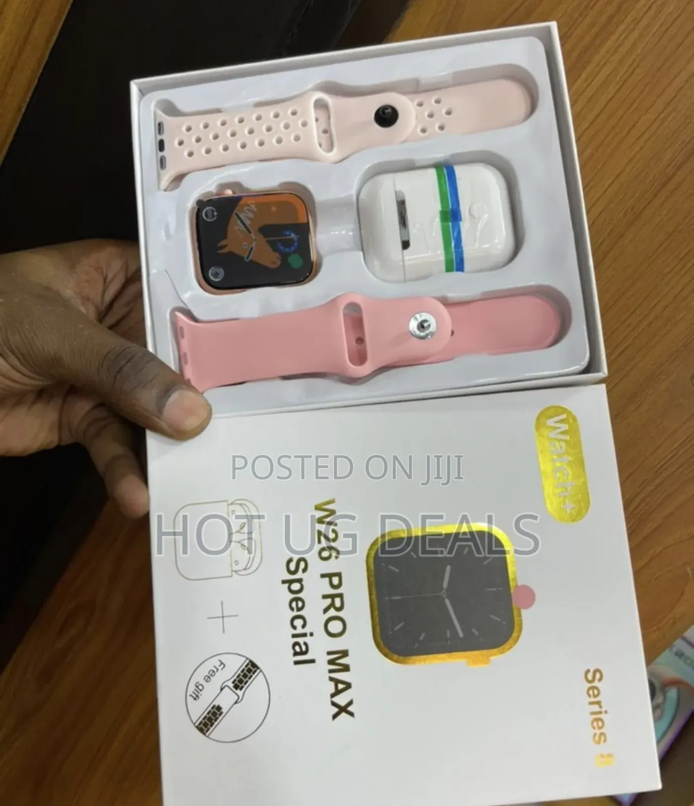 W26 Pro Max Smart Watch Series 8 + Free Airpods - Black