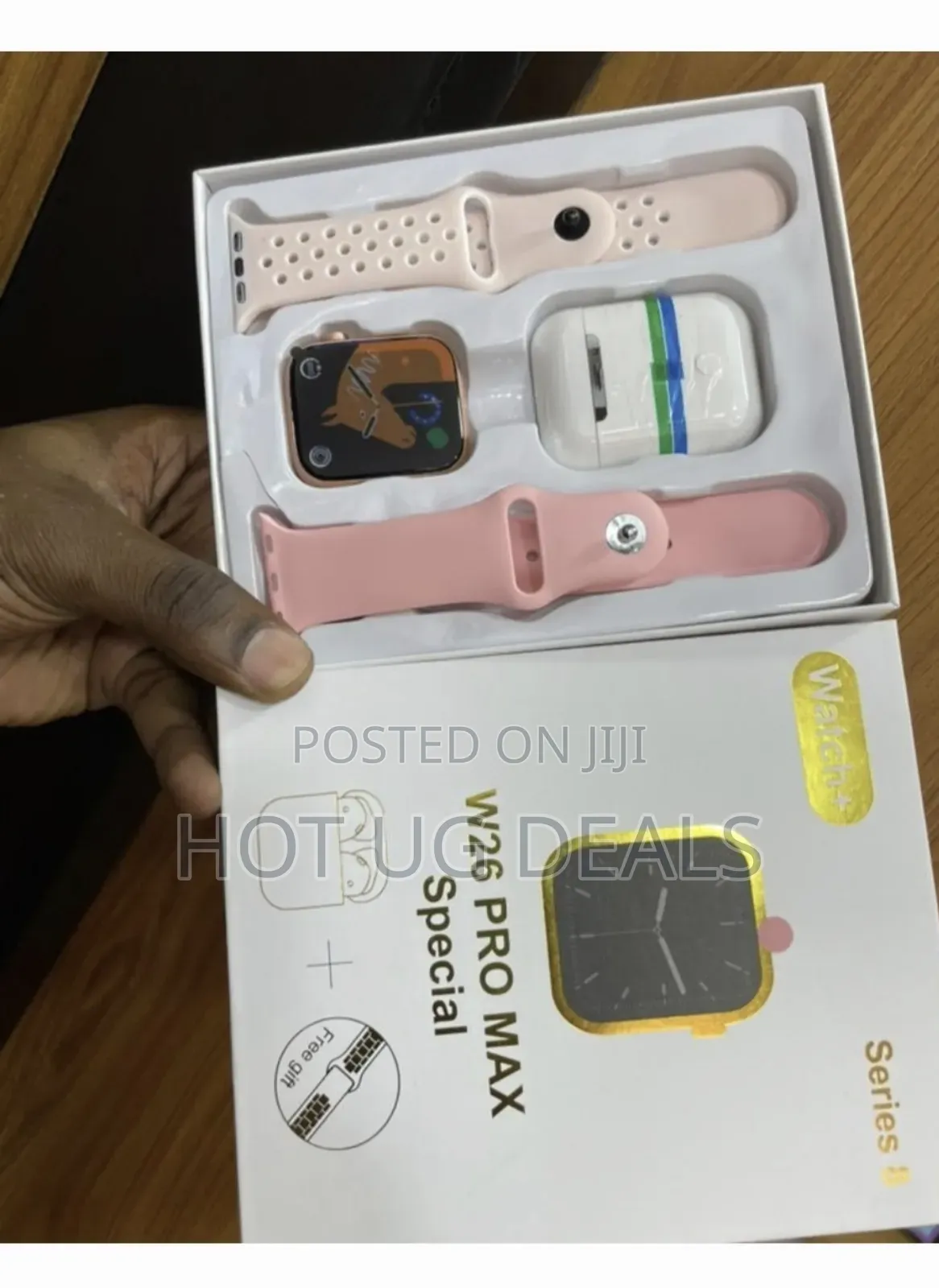W26 Pro Max Smart Watch Series 8 + Free Airpods - Black