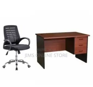 A Set of Office Desk (120cm) and Office Chair