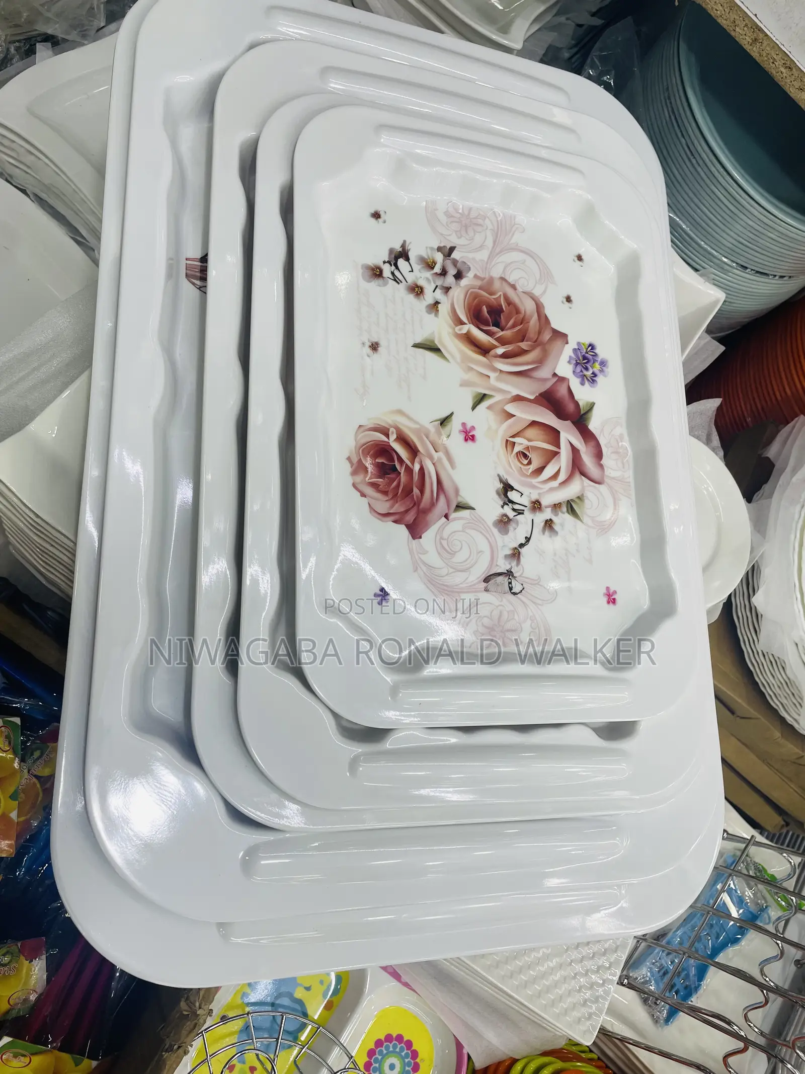 5pc Set of Melamine Trays