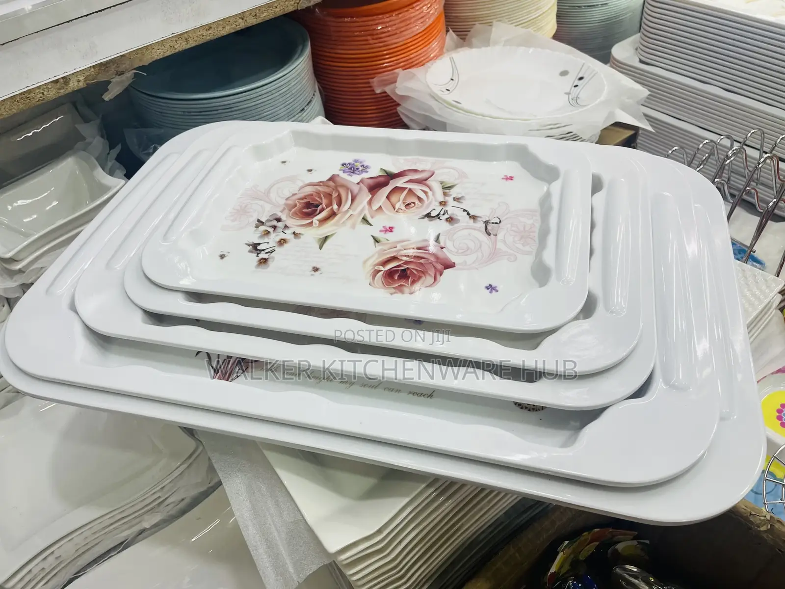 5pc Set of Melamine Trays