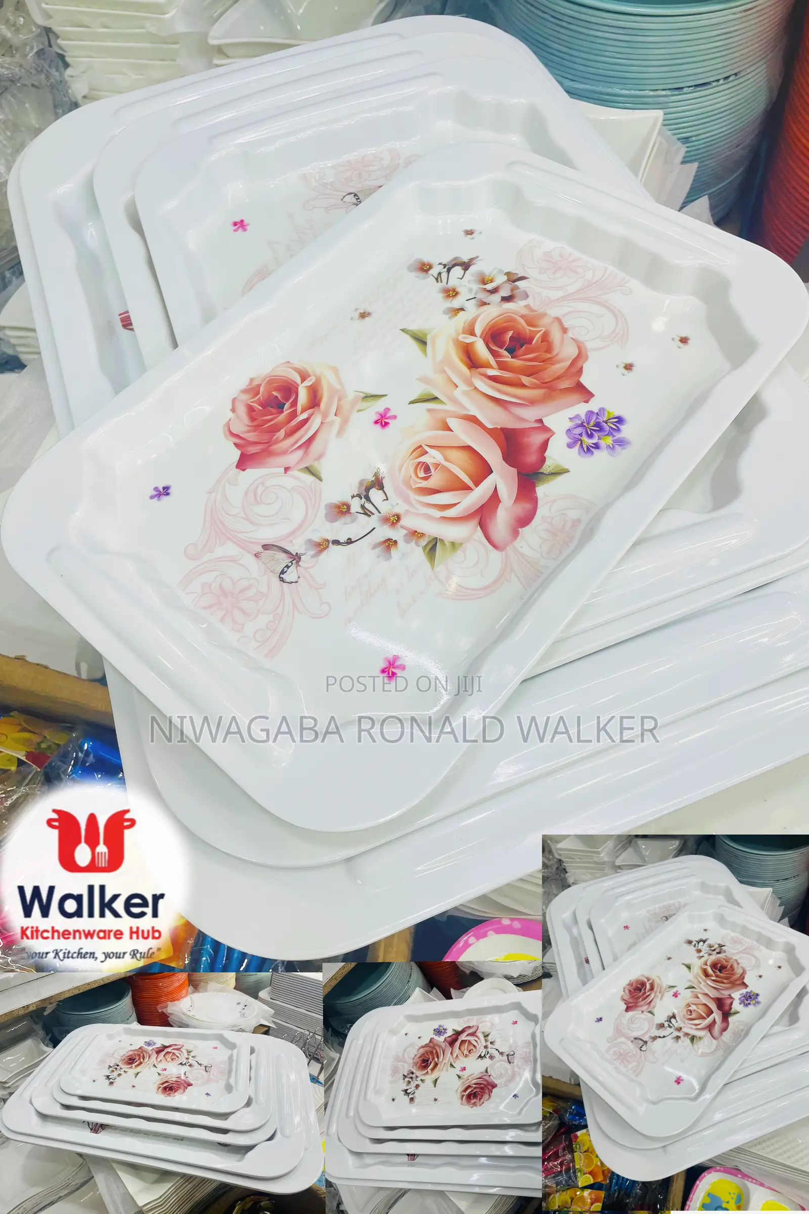 5pc Set of Melamine Trays