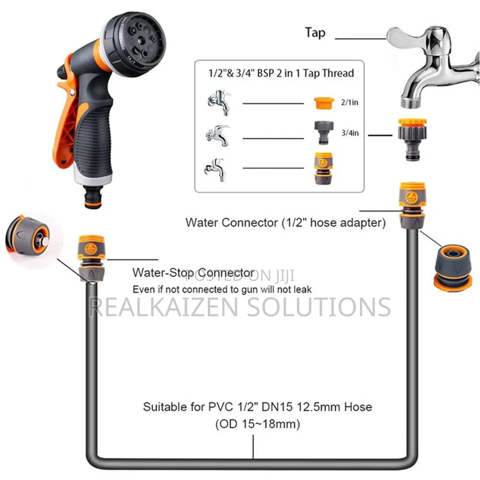 Garden Watering | Cleaning Hose Pipe Nozzle Connectors Set