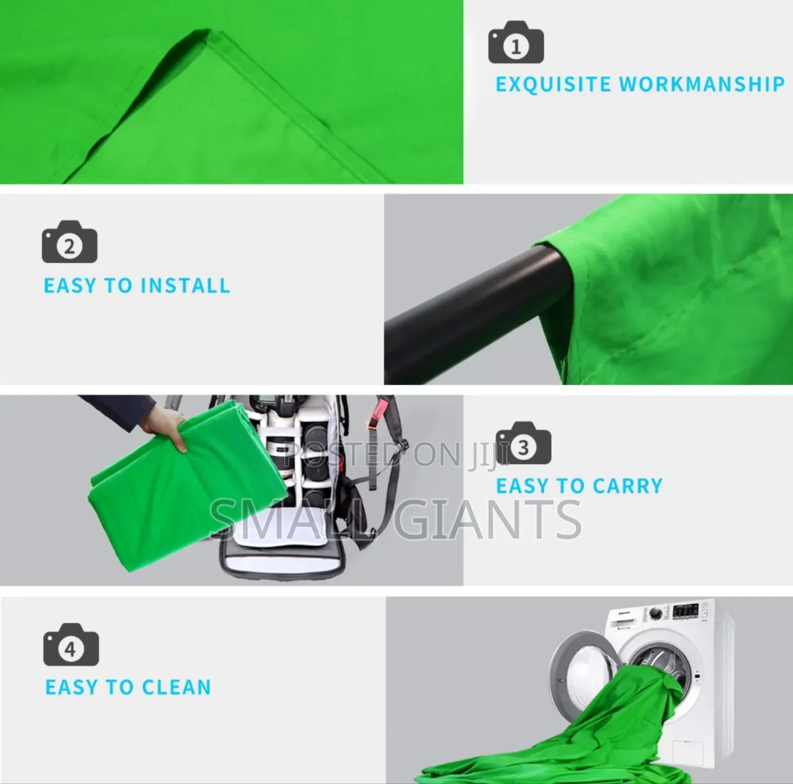 3m by 3m Backdrop/Green Screen With Stand