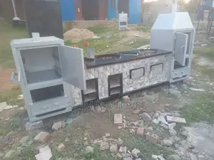 Double Firewood and Charcoal Burner With an Oven and BBQ